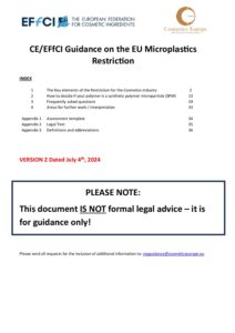 CE/EFfCI Guidance on the EU Microplastics Restriction